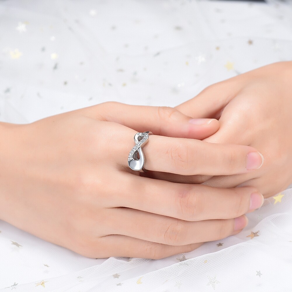 Infinity Ring Heart Shape Hold Loved Ones Ashes Cremation Urn Ring Finger Ring
