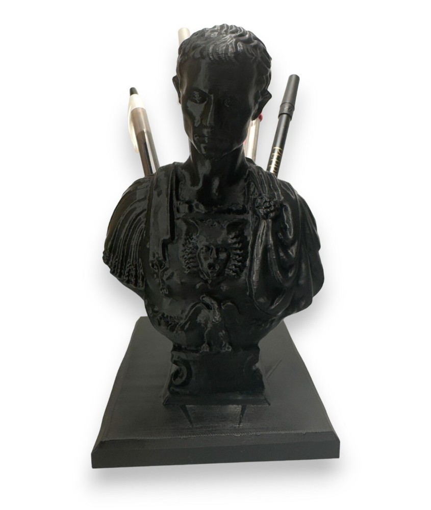 Julius Caesar Pen Holder: A Unique and Functional Desktop Organizer, Black
