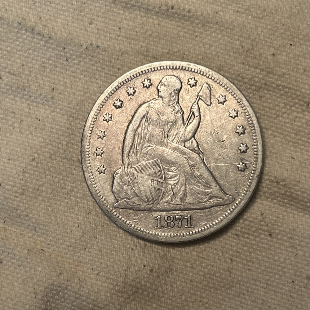 1871 P Seated Liberty Silver Dollar Rare