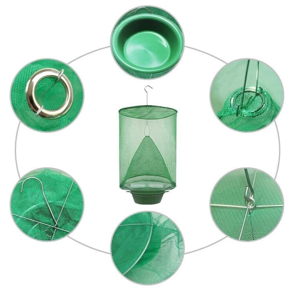 4 Pack The Ranch Fly Trapper Reusable Pest Bug Fly Catcher Killer Cage Net Trap