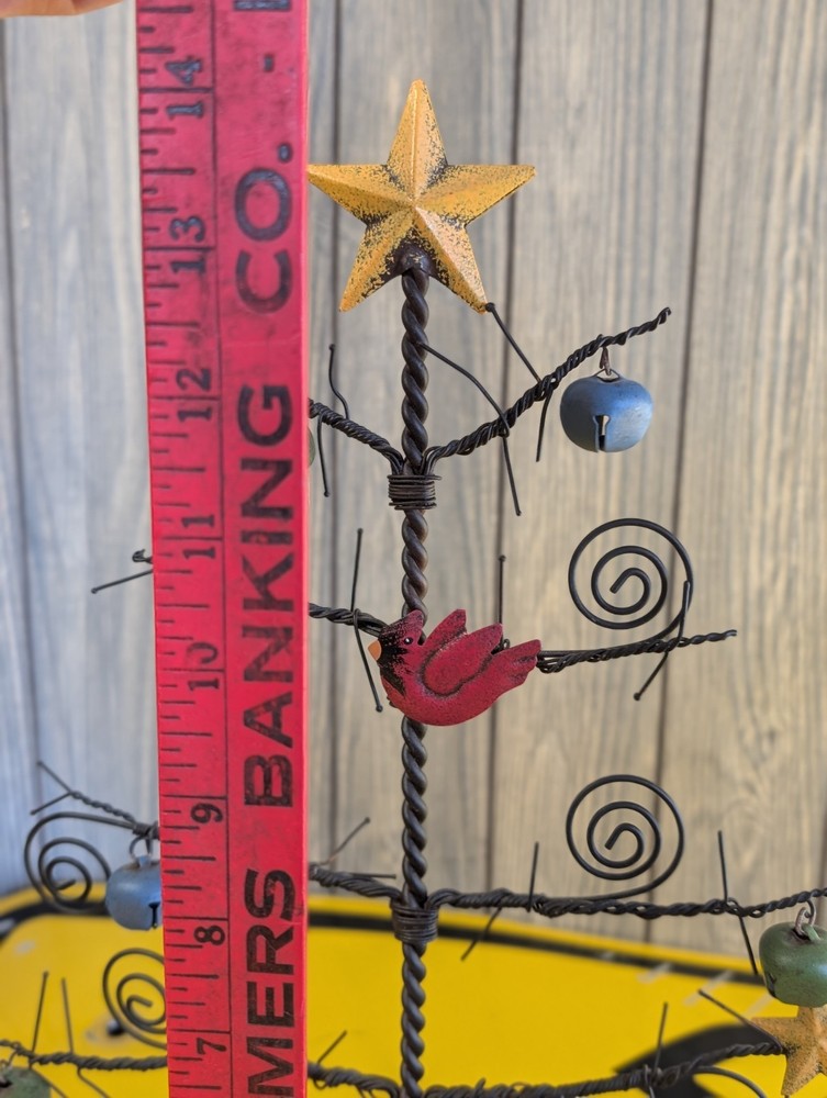 Vintage Primitive Metal Christmas Tree Table top