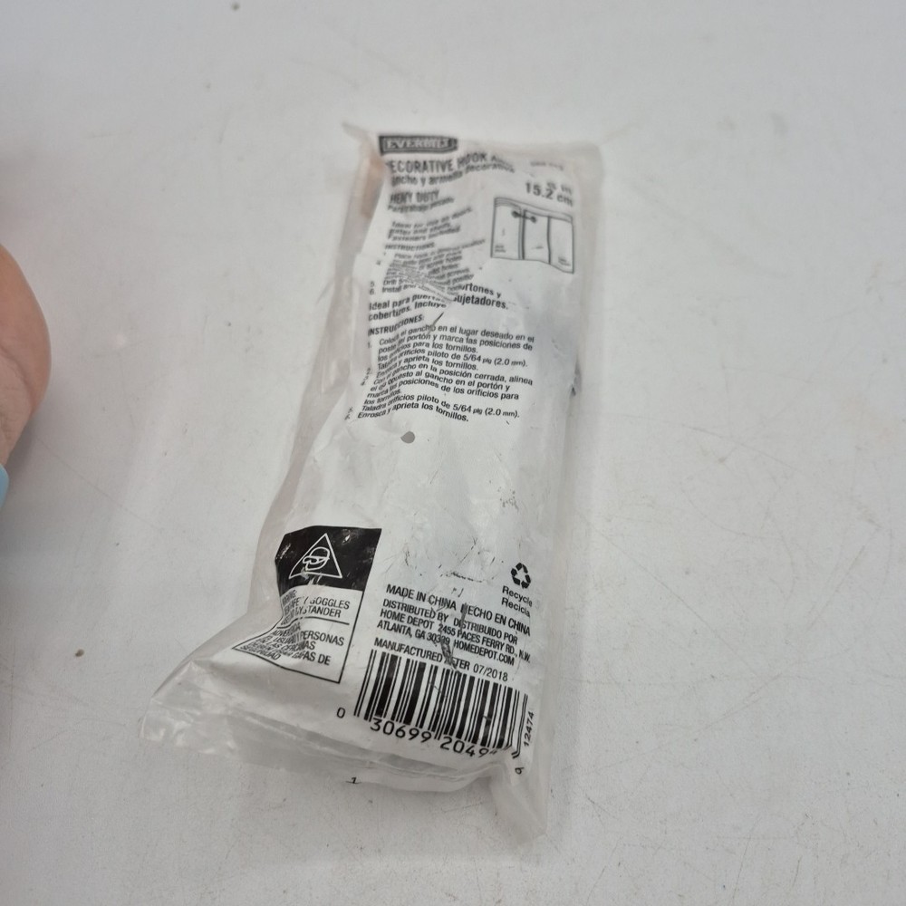 Everbilt 6 in. Black Decorative Hook and Eye