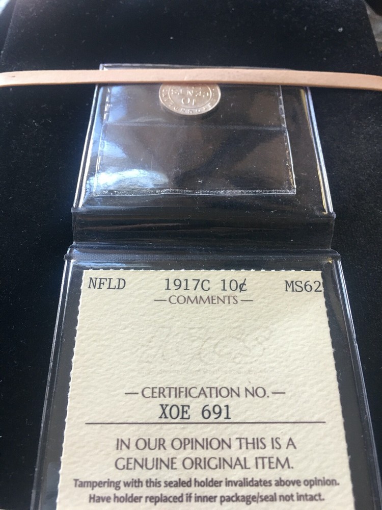 1917c ICCS Graded Newfoundland ¢10 Cent, **MS-62**