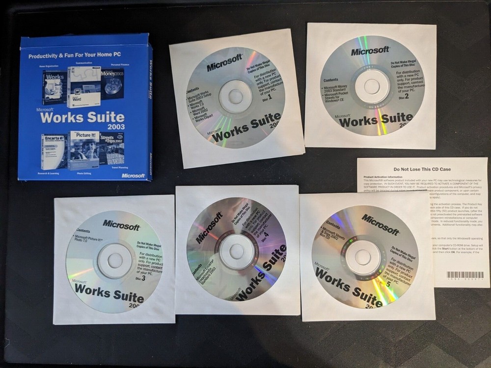 Microsoft Works Suite 2003 Software CD - Comes With Product Key