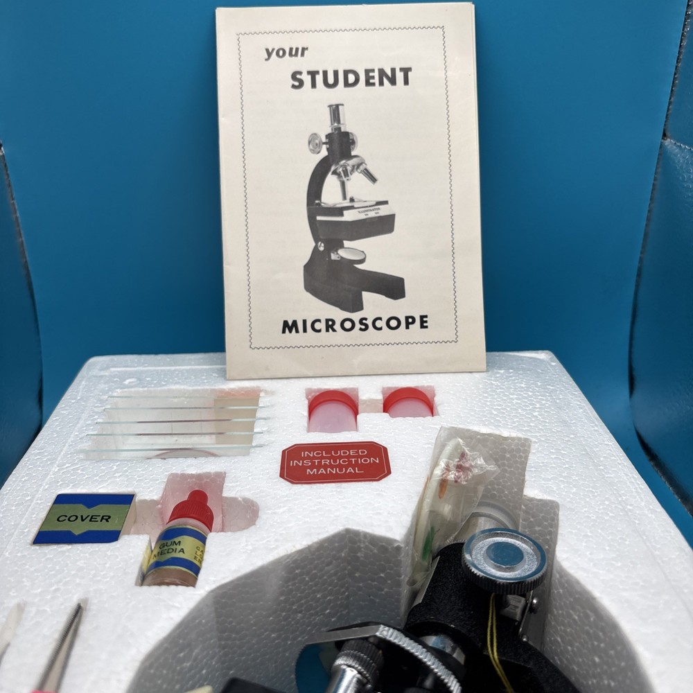 Vintage Creative Science 600 X Microscope Lab with instructions