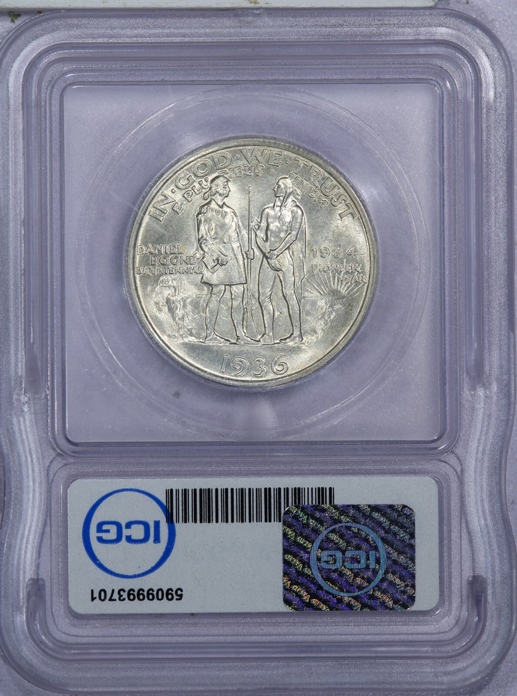 1936 Boone Half Dollar 50C ICG MS66