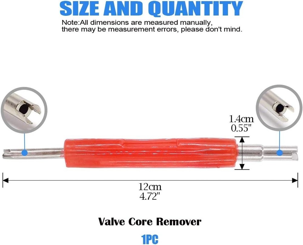 Comprehensive 40-Pc Schrader Valve Core Kit with Double Head Installer Tool