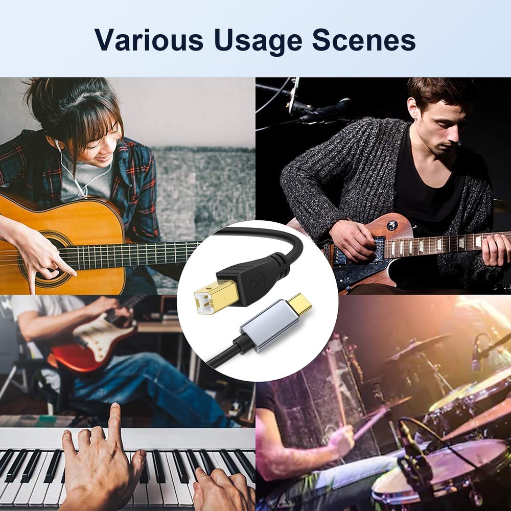 USB C MIDI Cable, Type C to USB 2.0 MIDI Interface Cable for Midi Controller,...