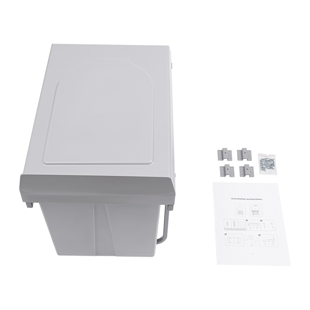 Kitchen Waste Bin 40L Pullout Garbage Trash Can Double Pull-Out Trash Can