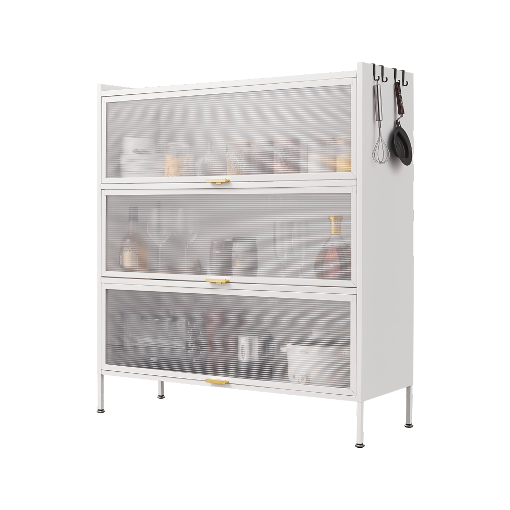 3 Tier Pantry Storage Cabinet Baker Racks for Kitchen w/Storage Kitchen Pantry