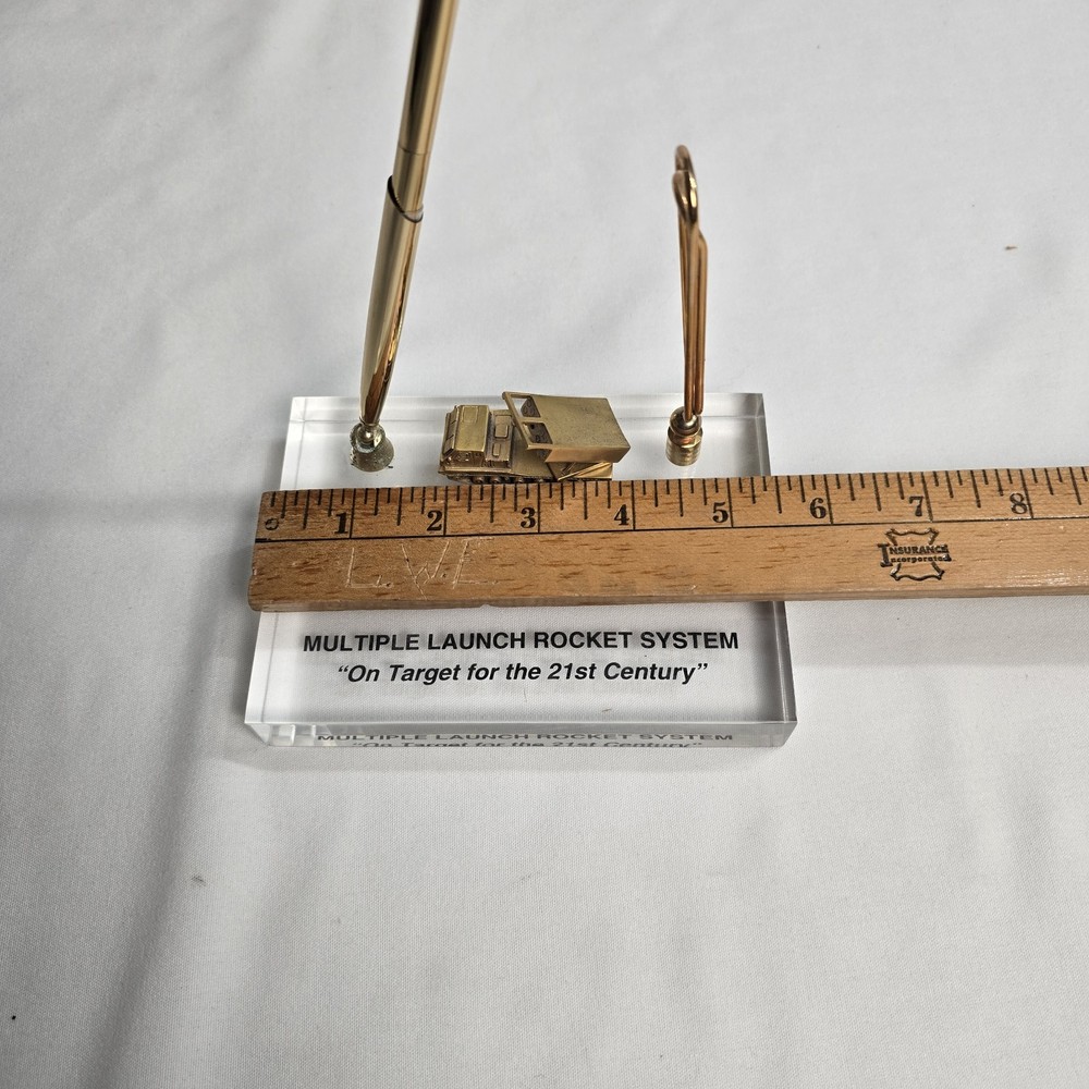Vintage Multiple Launch Rocket System MLRS promotional desk set Lockheed Martin