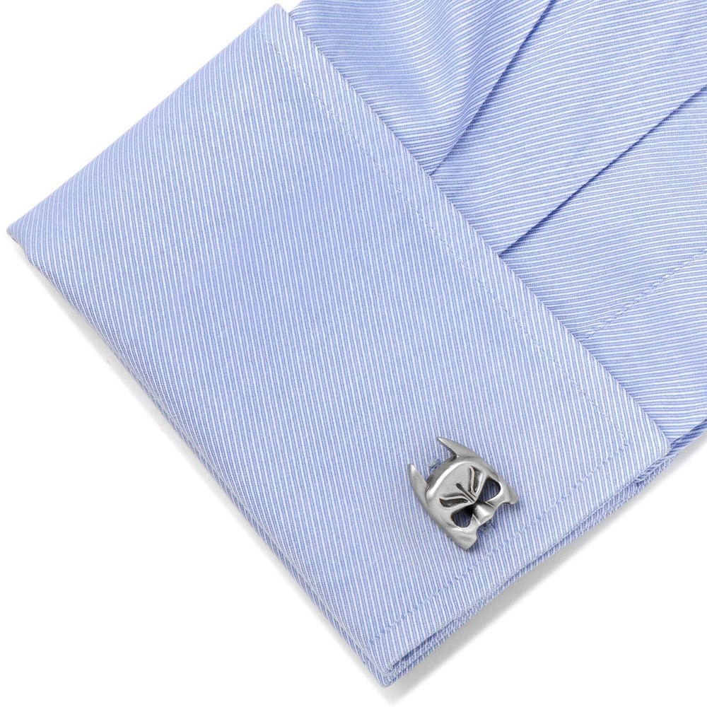 DC Batman Cowl Mask Silver Cufflinks
