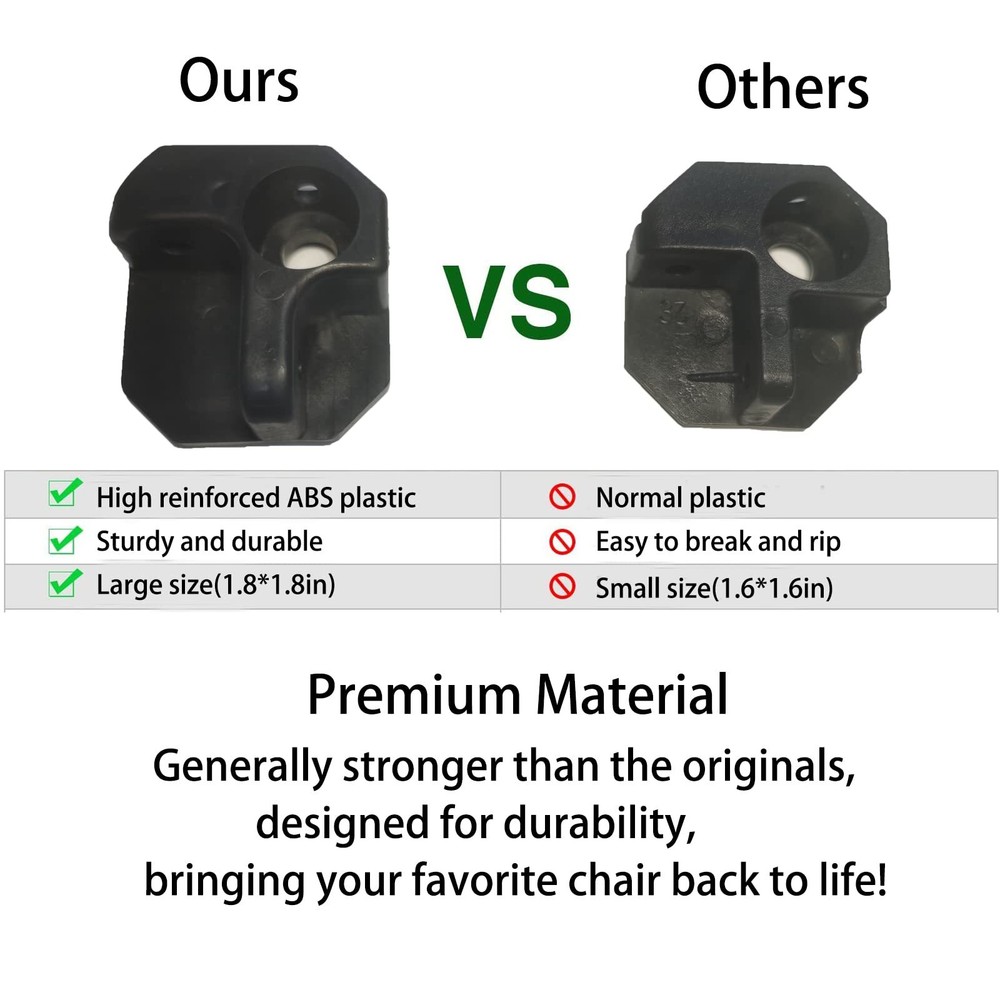 2 Pack Upper Back and 2 Pack Upper Front Camping Chair Repair Attachment