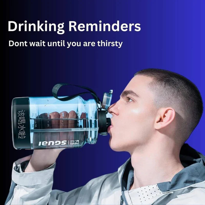 Smart Water Bottle, Dual-Mode Lid, Custom Pixel Display, Drinking Reminder.