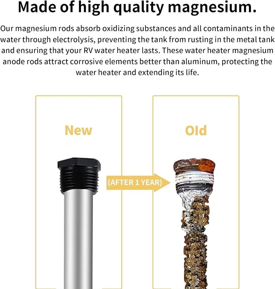 44" Flexible Magnesium Anode Rod, Hot Water Heater Anode Rod Replace