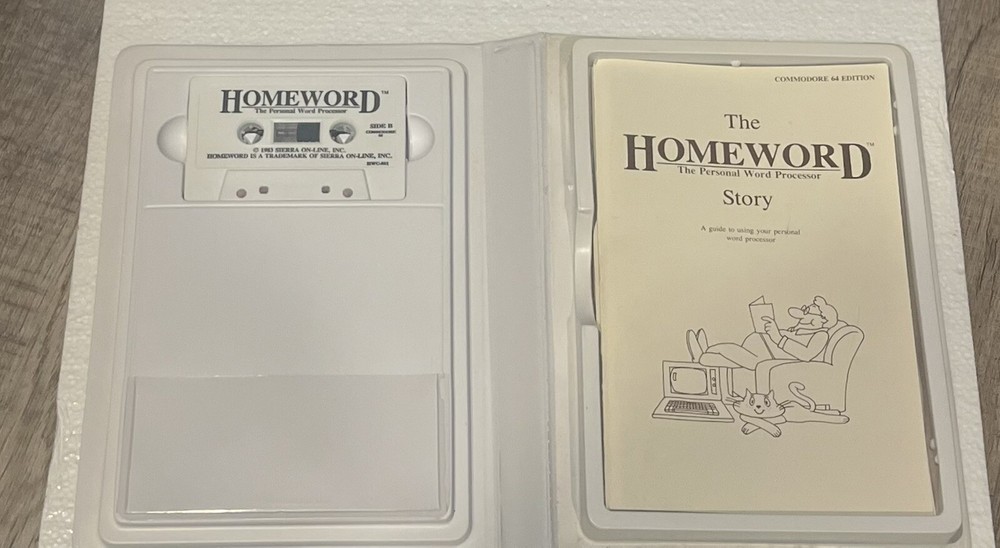Sierra On-Line HomeWord Word Processor Rare Commodore 64 Big Box Software