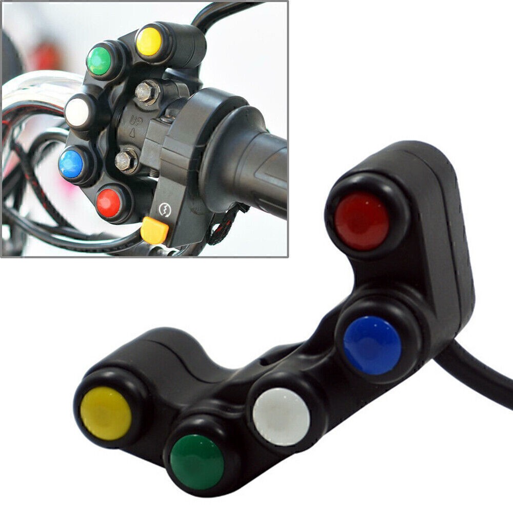 1 Pcs 7/8" 22mm Universal Handlebar Switch 5 button Array Motorcycle Switches