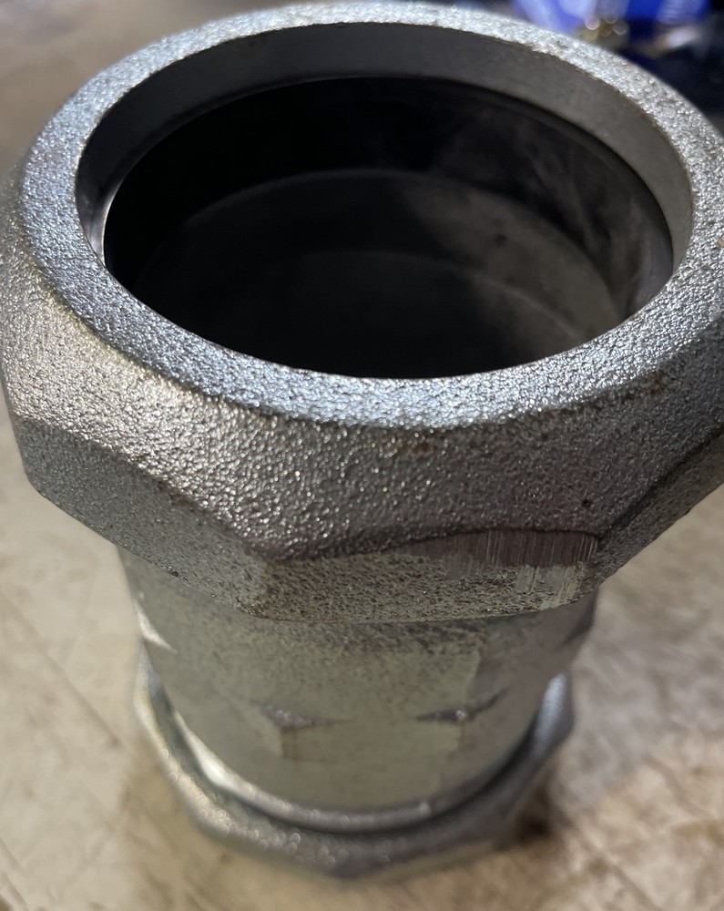 3" IPS Malleable Iron Compression Coupling, Long Pattern, 7" Body Length,PartNo