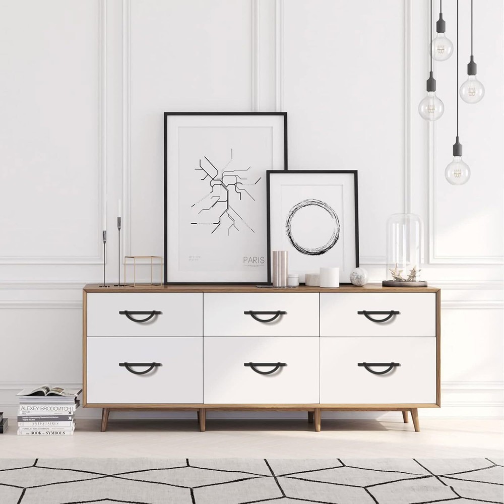 10 Pack Matte Black Cabinet Pulls 5 Inch HoleCenter KitchenCabinet PullsHardware