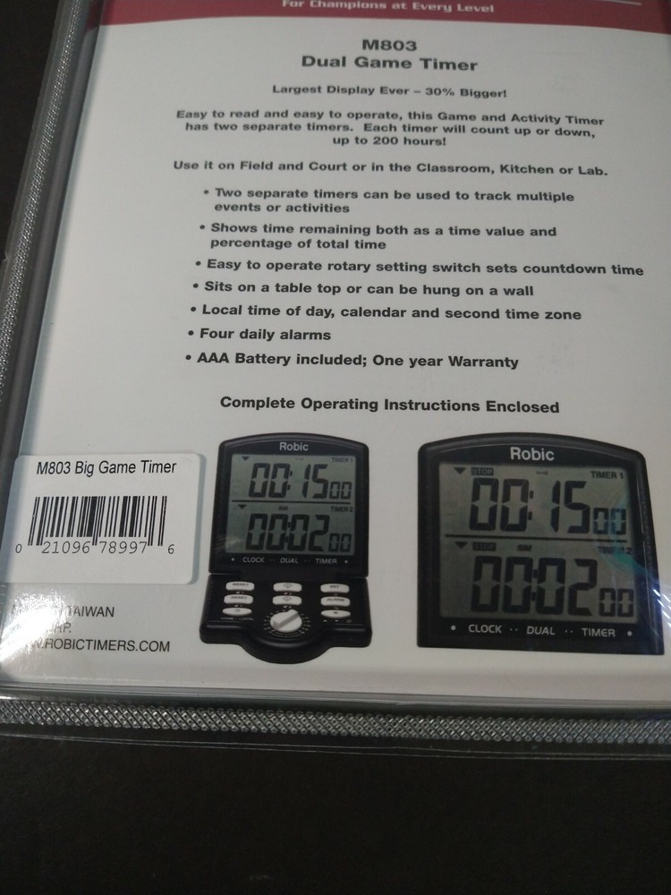Clock Timer Robic Basketball M803 Big Game Timer, Black