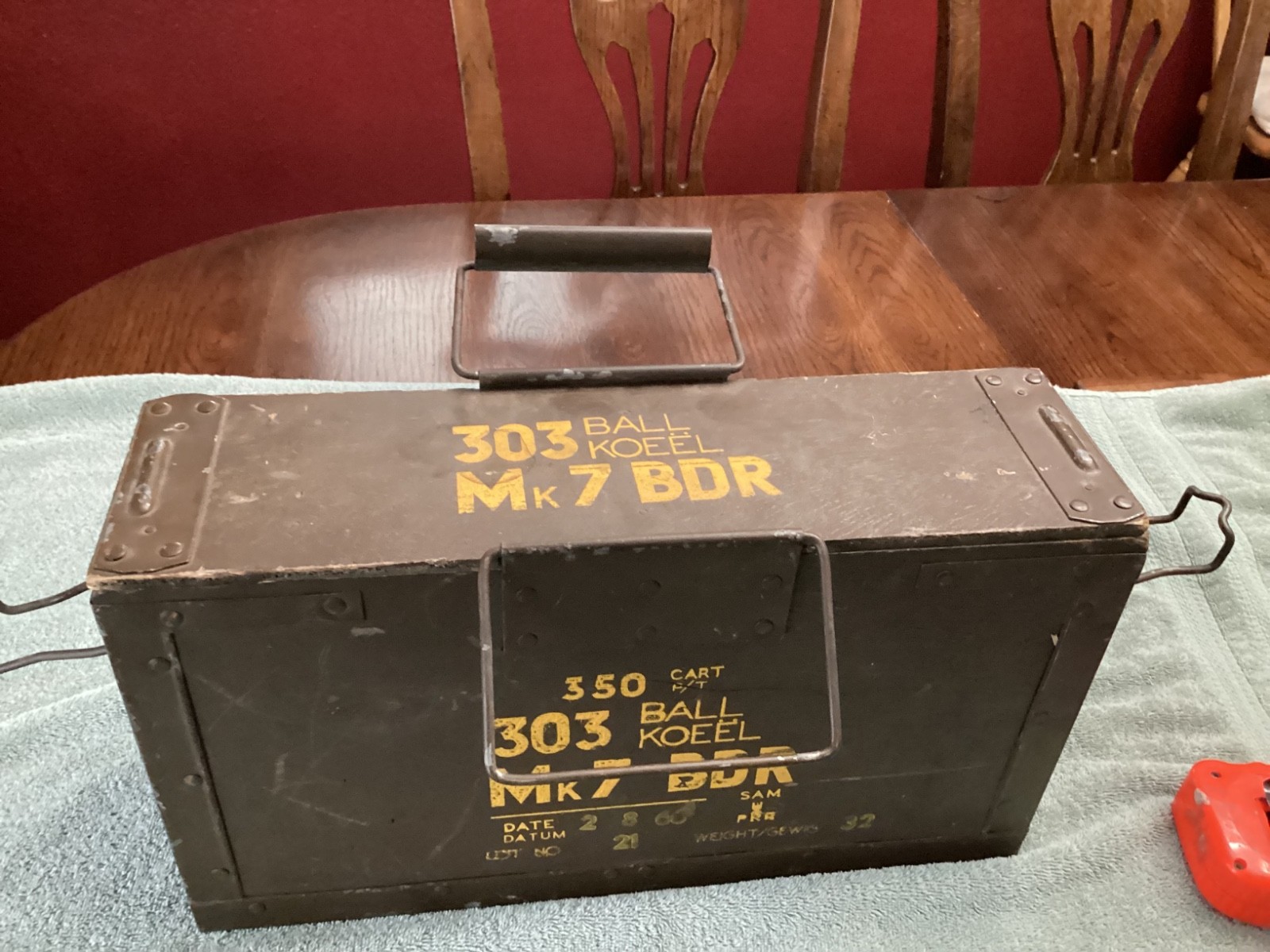BRITISH 303 BALL MK 7 350 CARTRIDGE WOOD CRATE AMMO BOX MILITARY 1945