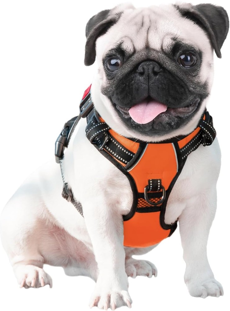 PHOEPET No Pull Dog Harness Medium Reflective Front Clip Vest with Handle,Adjust