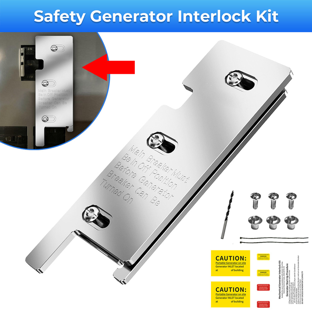 Billet For Square D 200A Panel Main Breaker Horizontal Generator Interlock Kit