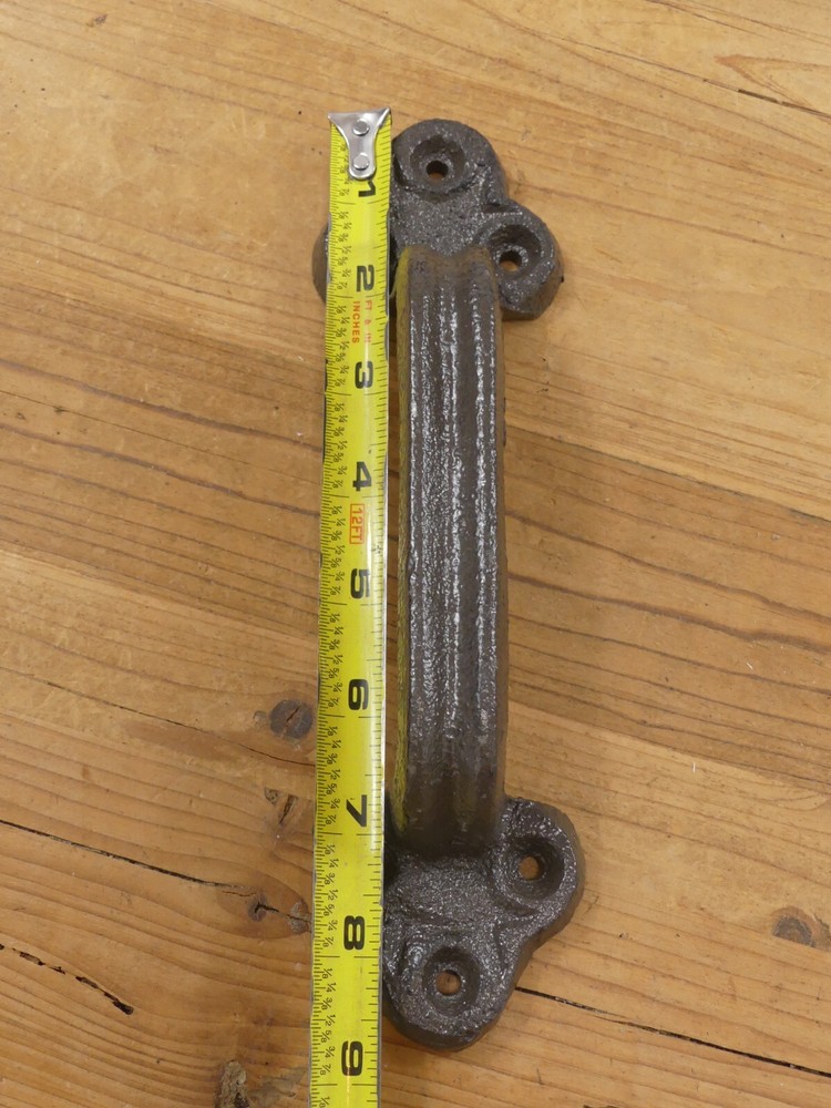 2 LARGE Handles Door Hardware Pull Gate Shed Drawer Barn Shed Rustic Cast Iron