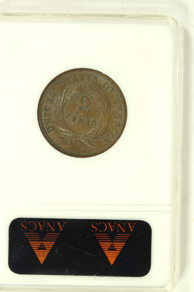 1865 Two Cent Piece : ANACS MS62RB