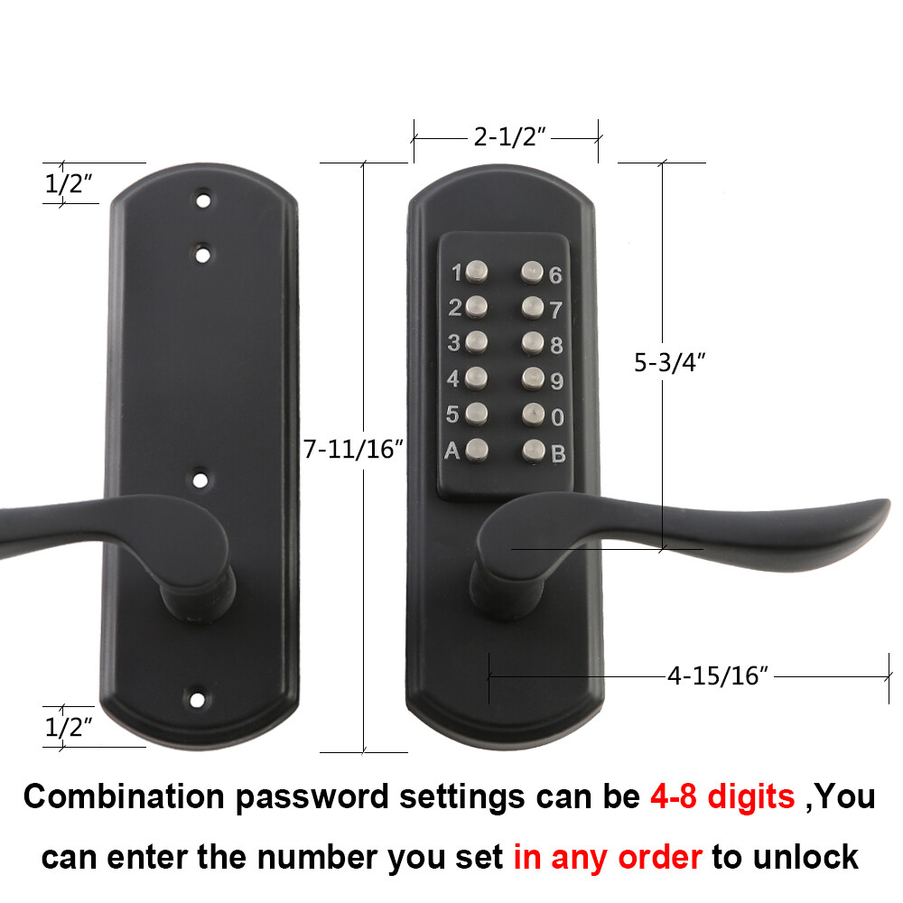 Door Lock Keyless Keypad Entry Mechanical  Combination Code Lock High Security