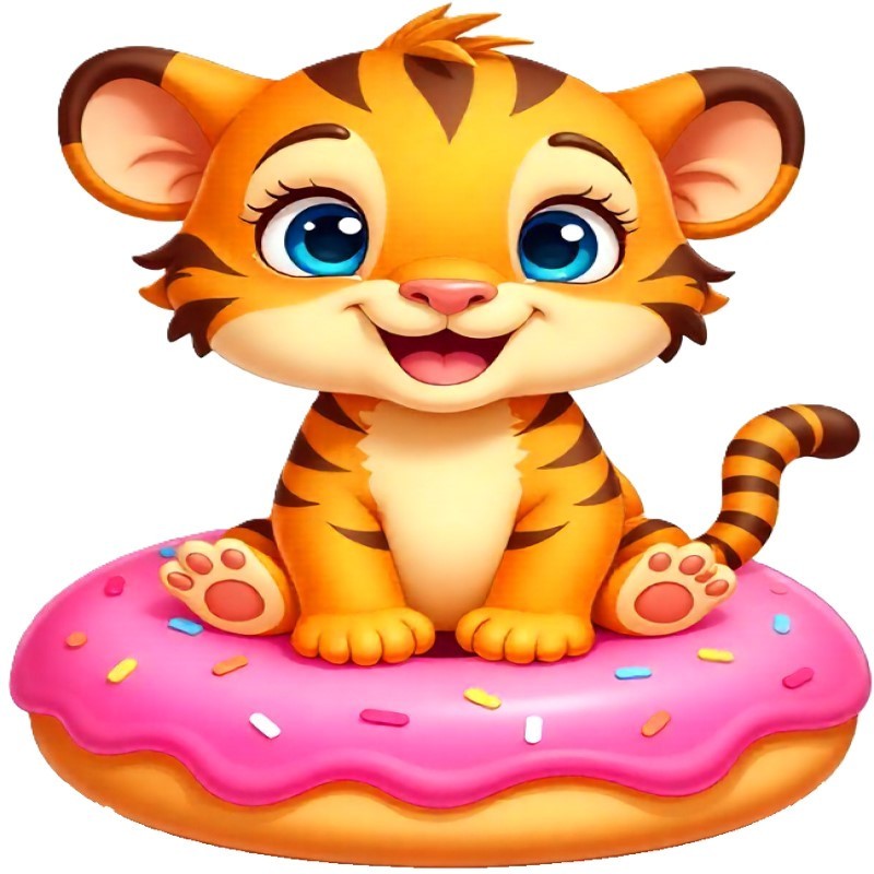 30 Custom Doughnut Tiger Personalized Address Labels