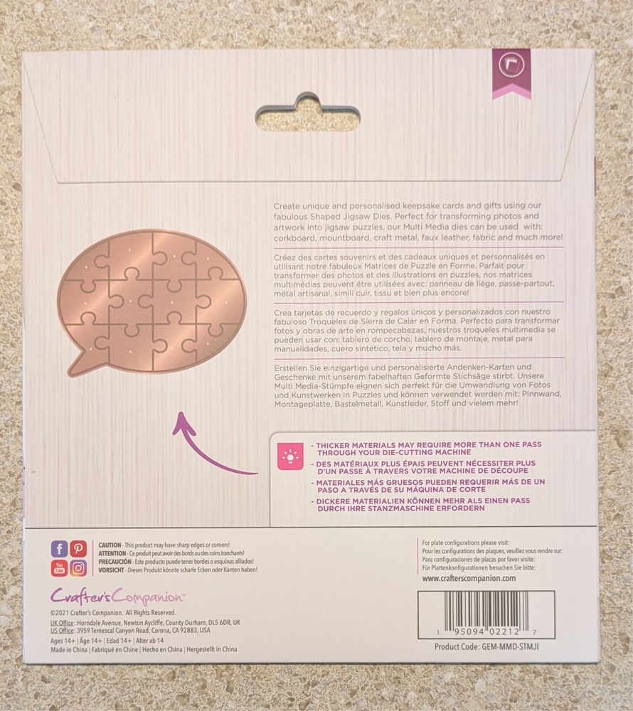 Crafters Companion Gemini Statement & Missing Piece jigsaw Dies
