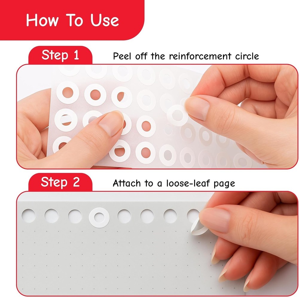 Durable 544 White Rectangular Labels for 3 Hole Punched Paper Reinforcement