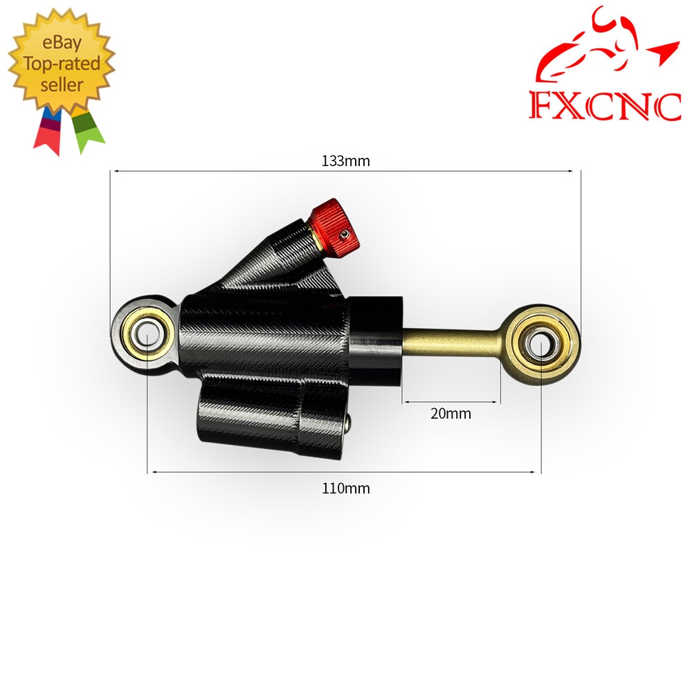 Black Adjustable Steering Damper Stabilizer Safety Control Aluminum Motorcycle