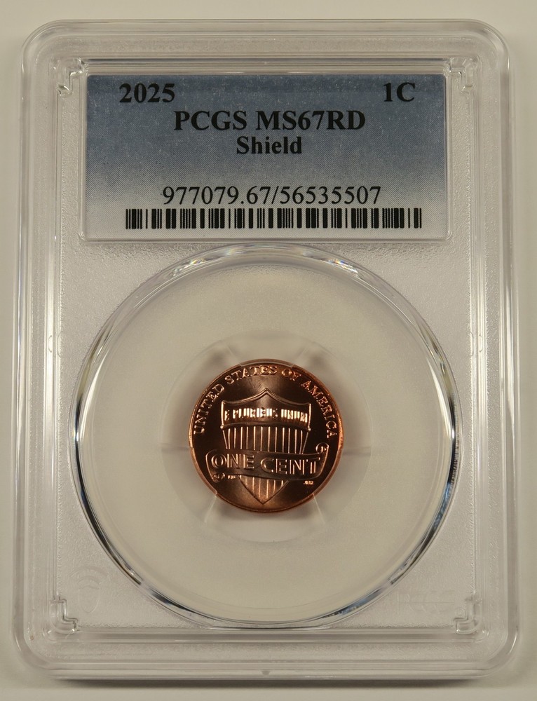 2025 Lincoln Shield Cent PCGS MS67RD, Free Shipping