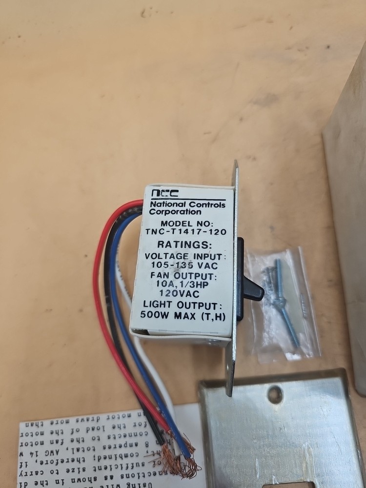 National Controls TNC-T1417-120 Wall Switch.