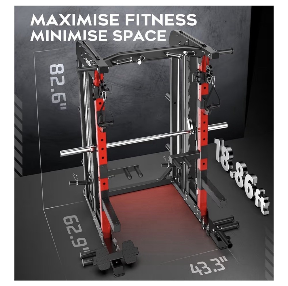 Multifuntional Machine Power Cage, 2000LBS Squat Rack, LAT-Pull Down System