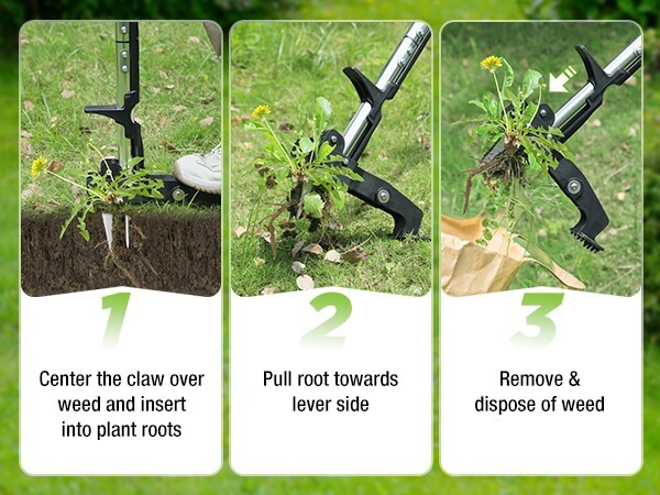 Stand Up Weed Puller Tool with Ergonomic 39" Long Handle Heavy Duty