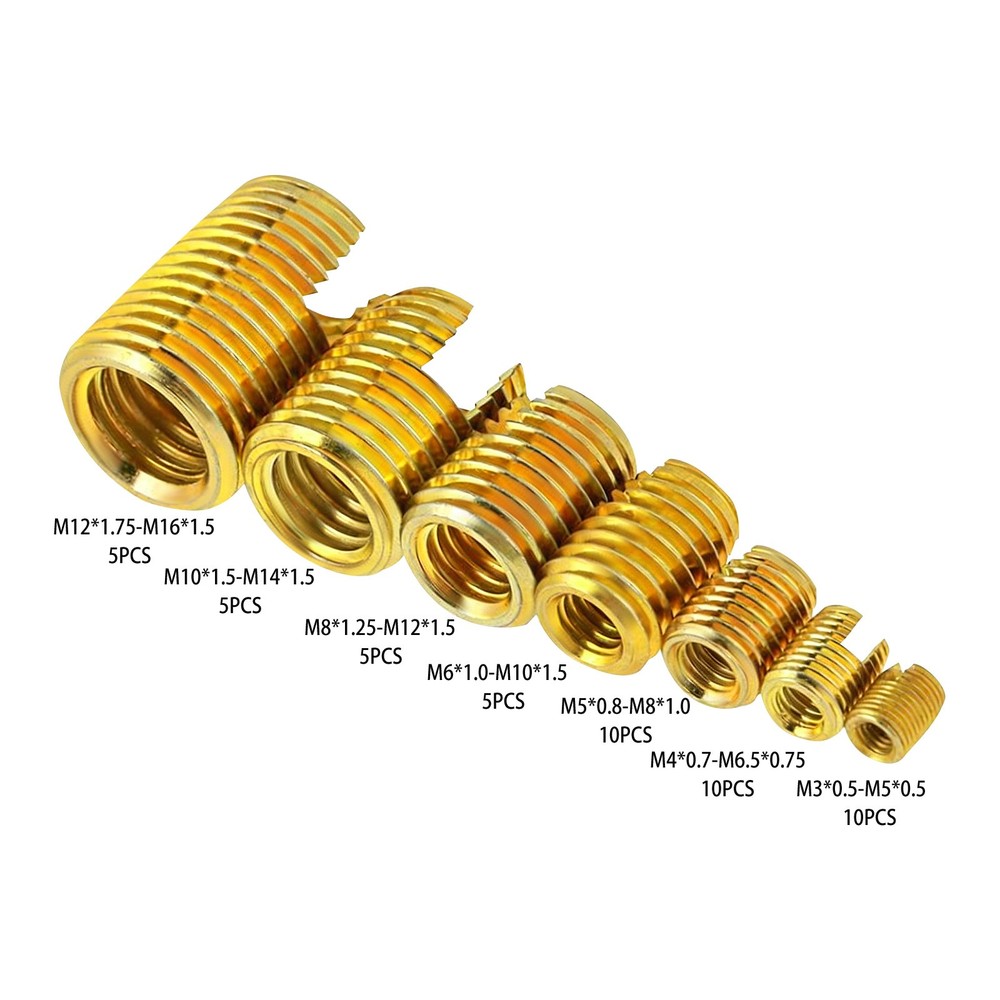 Gold Self Tapping Thread Inserts 50Pcs Set for Thread Repair Tool