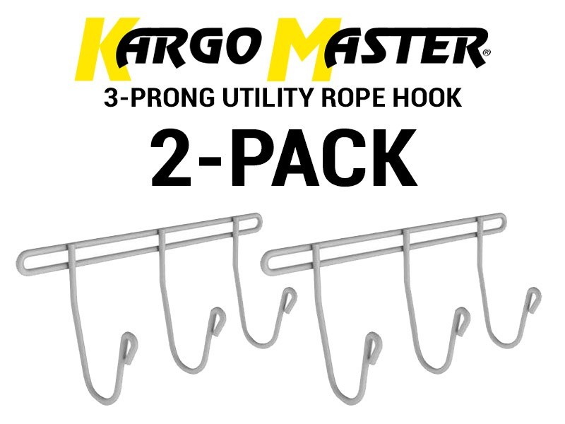2 PACK - Kargo Master J Hook  3 Prong / Shelf Accessories Grey 40060