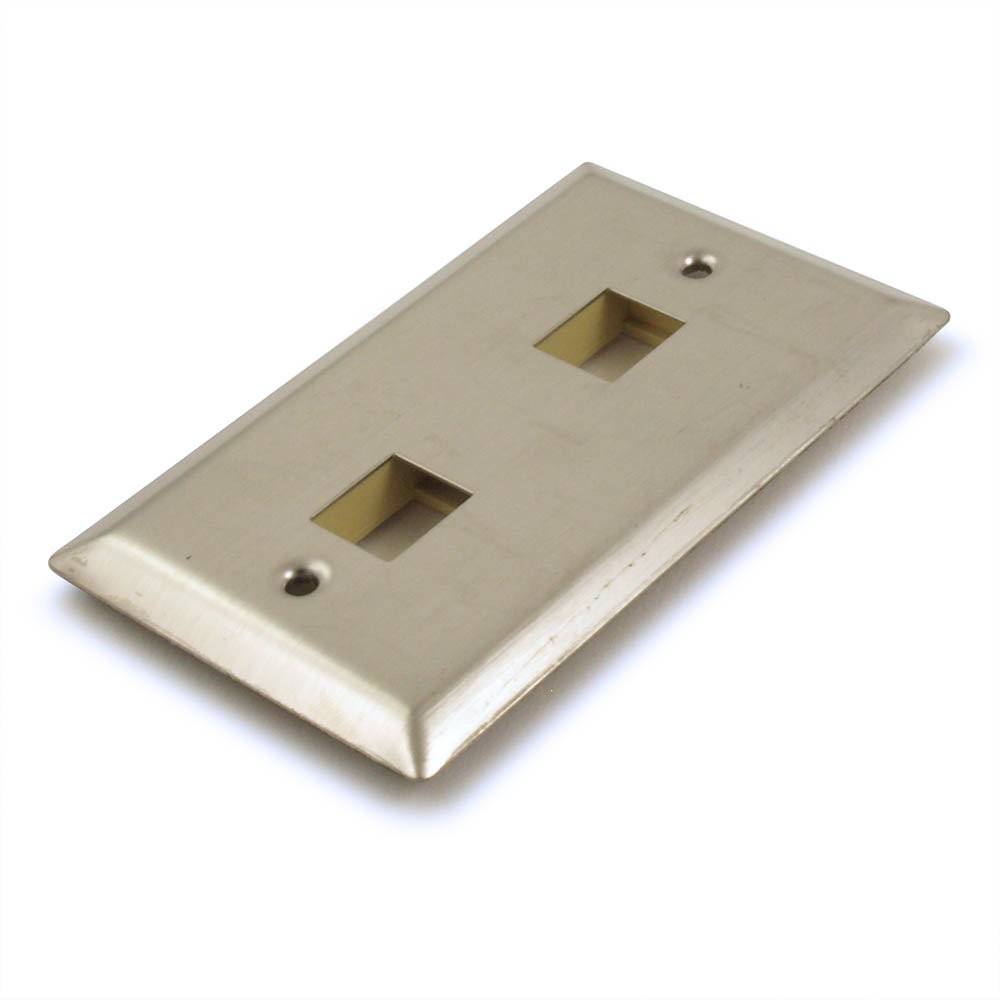 Wallplate: Keystone 2 Hole - Stainless Steel