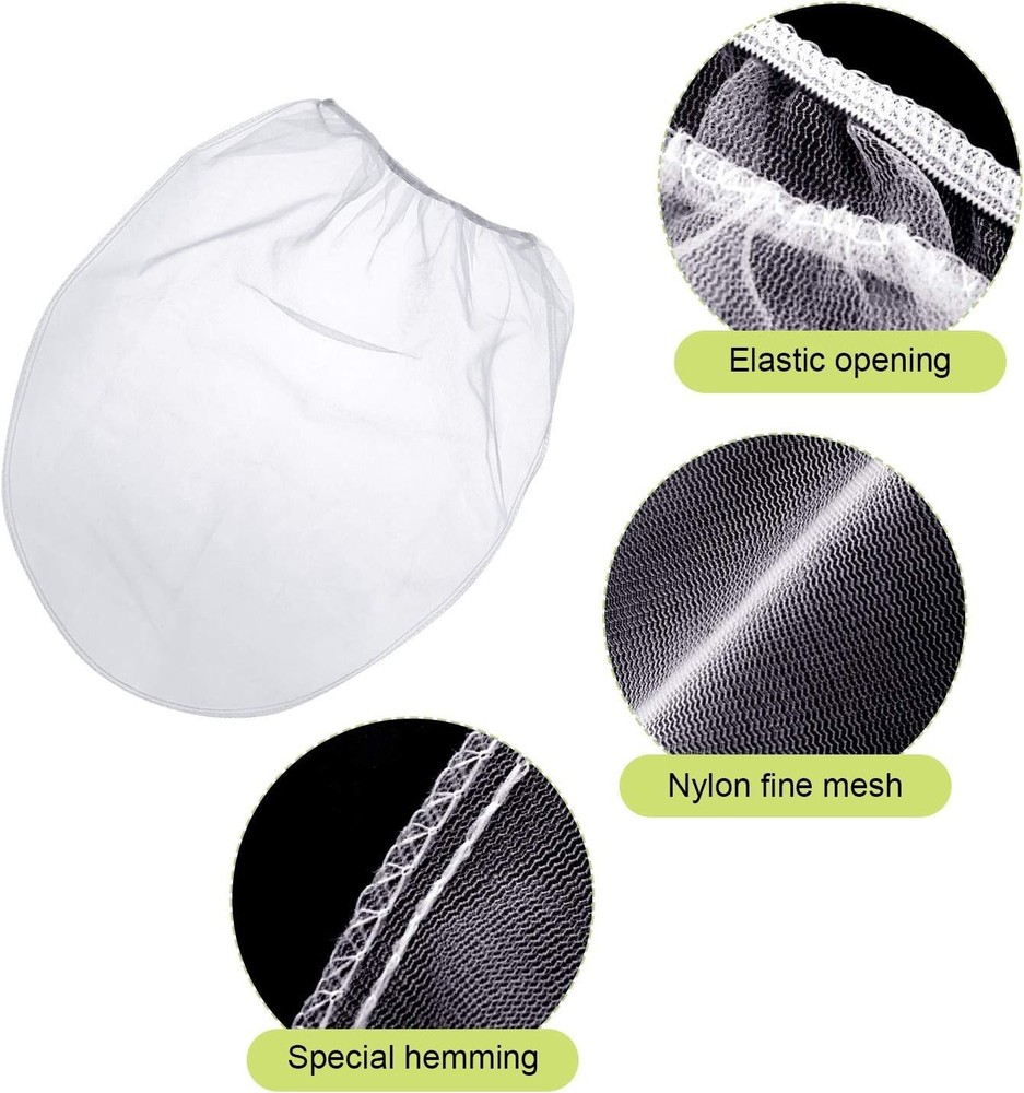 Elastic Top Paint Filter Bags 40 Pcs White Mesh