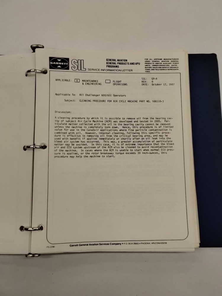 Garrett Service Information Letters 1987-90-Original
