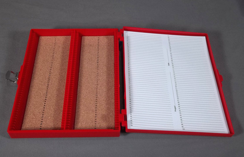 VWR Red 100-Slide Cork Lined Microscope Slide Storage Box 82003-410 New
