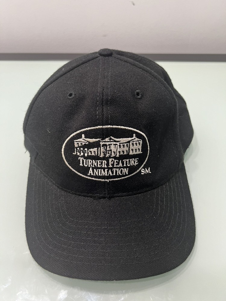 Turner Feature Animation Vintage 90s Snap Back Hat, Black Rare