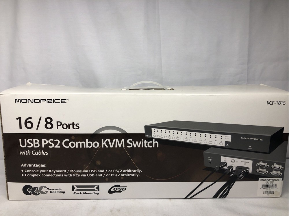 Monoprice KCF-181S 8-Port Combo KVM Switch