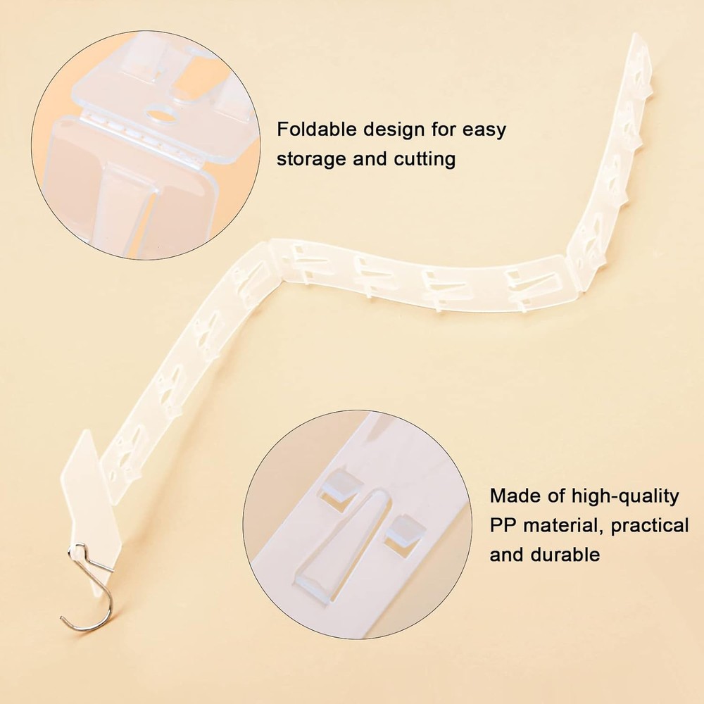 10 Pack Station Hanging Strips Plastic Display Merchandise Strip with White