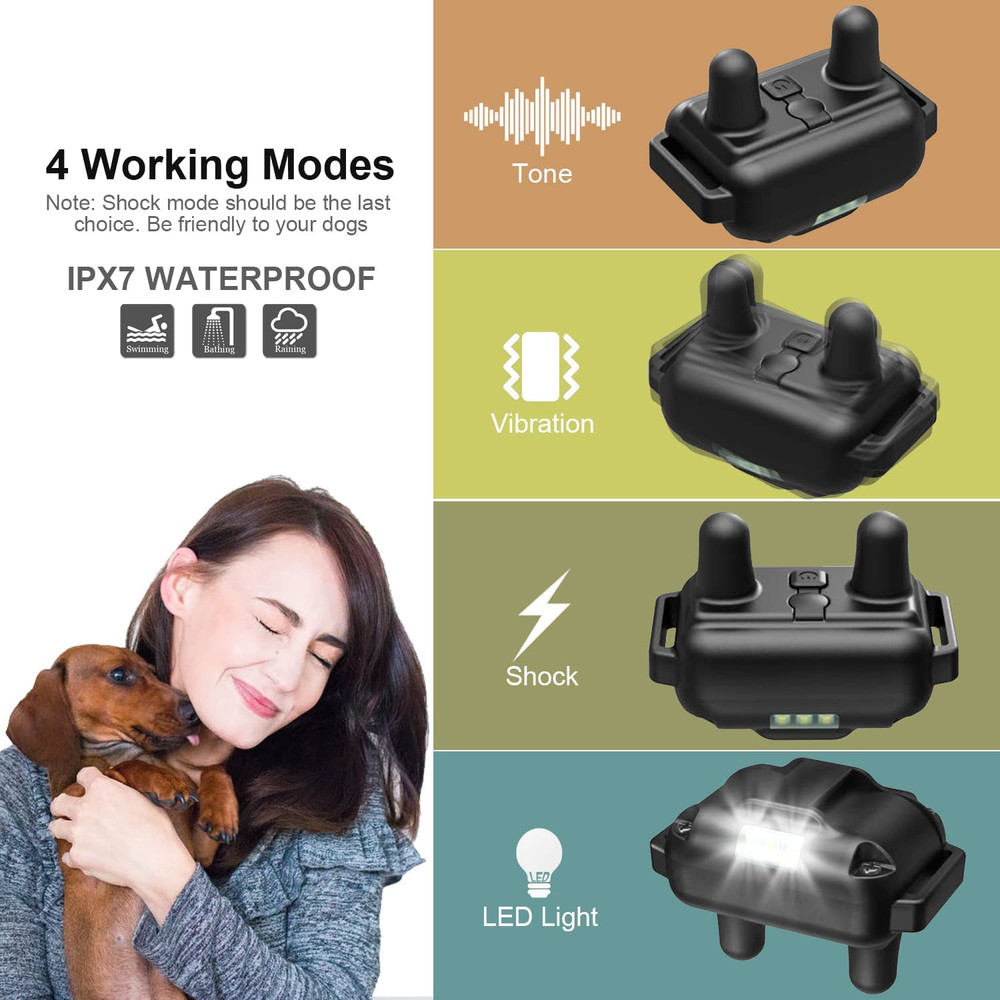 Electric Dog Training Collar with Remote 1640FT, E-Shock, Safe Training Modes