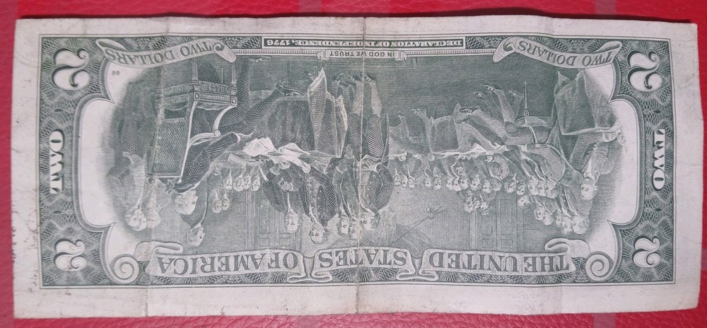1976 $2 Bill |2xError| Ink Shift Error| Face2Face Ink Transfer| Mirrored Print