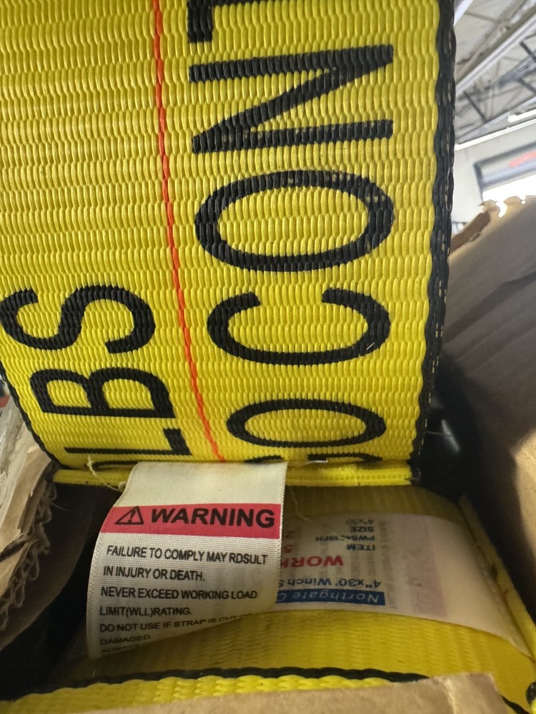 Winch Strap 4" x 30 ft with Flat Hook (10 pcs available)